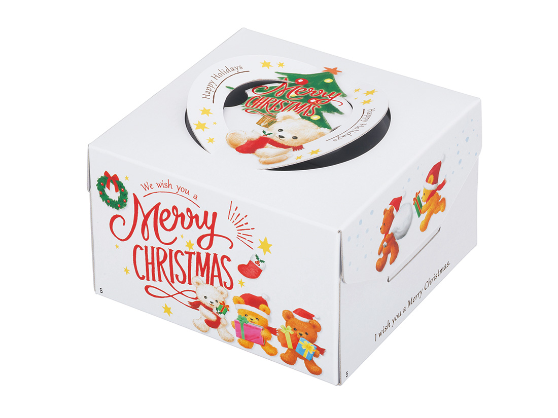 ケーキ箱 キャリーデコ ベアメリー 6号(トレーなし) | 6号のデコ箱