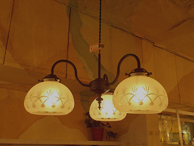 コバルトブルー カットガラスランプ コバルトブルー カットガラス