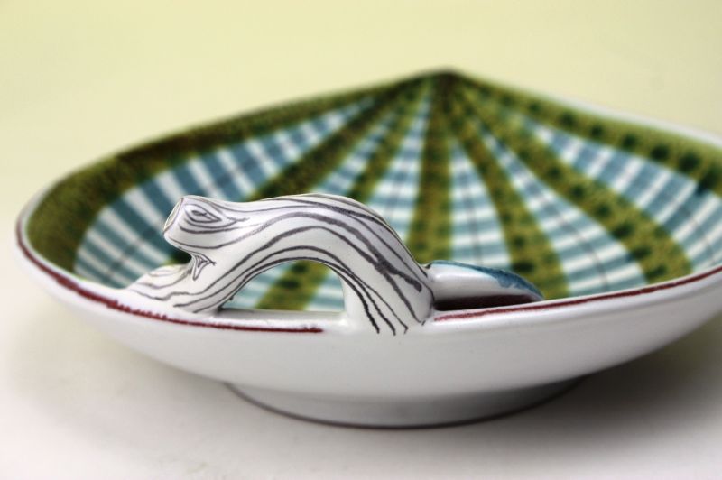 極希少！！スティグ リンドベリ STIG LINDBERG ファイアンス リーフ柄