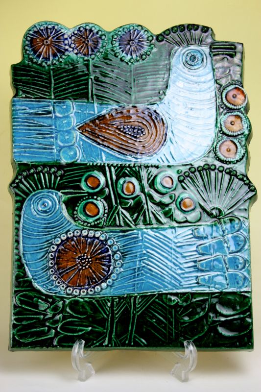 Lisa Larson VAGGPLATTOR Parkfagel/リサ・ラーソン 鳥 陶板 - 北欧