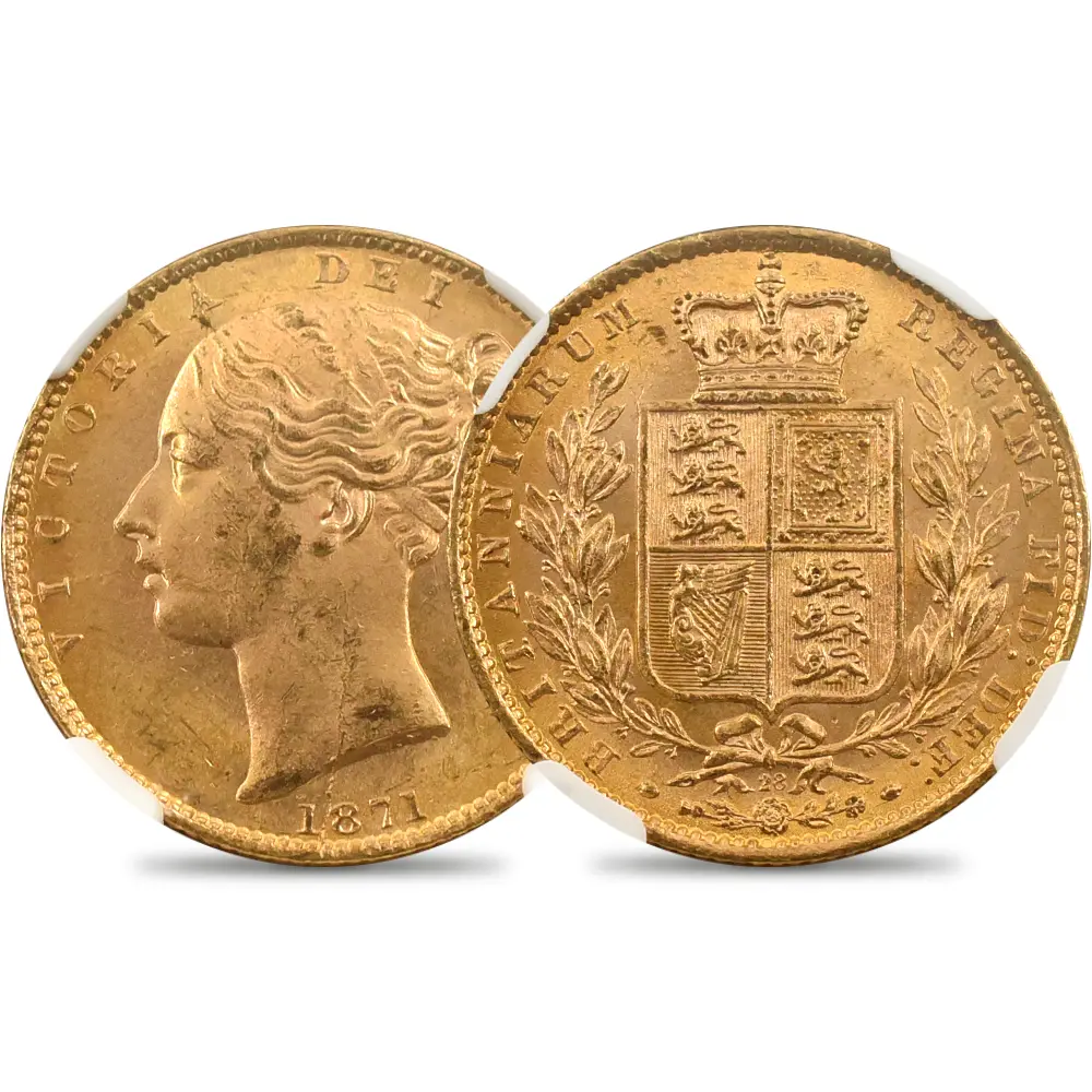 1871 ヴィクトリア女王 ヤングヘッド ソブリン金貨 NGC MS63 | 英国