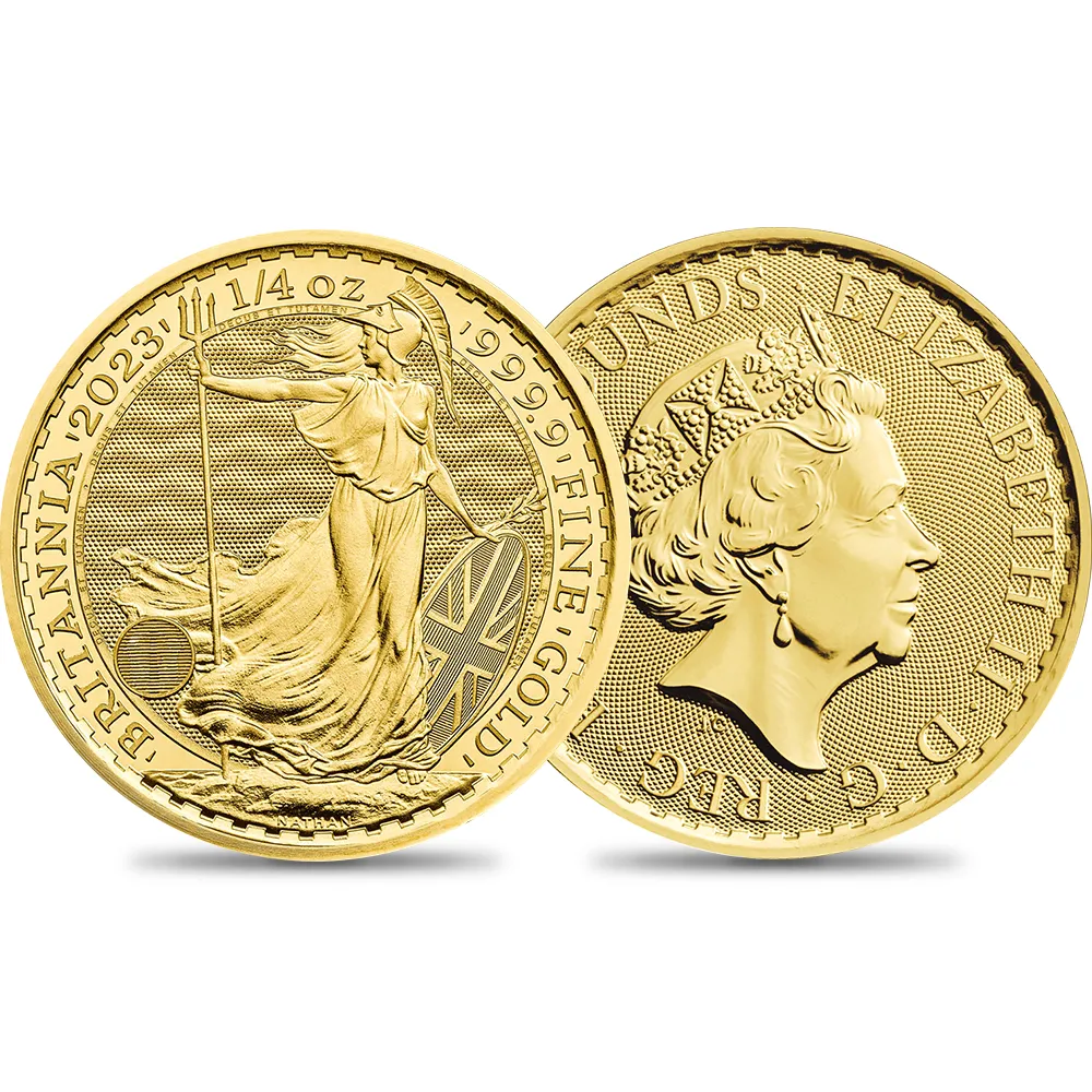 イギリス 2023 エリザベス2世 ブリタニア 25ポンド 1/4オンス 地金型