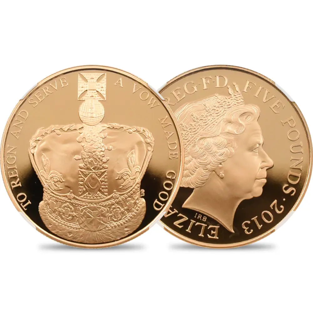 2013 エリザベス女王 戴冠60周年 5ポンド プルーフ銀貨 2013