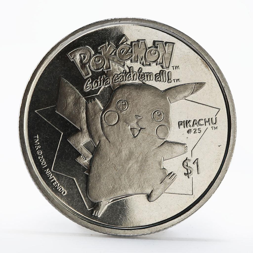 Niue 1 dollar Pokemon Pikachu copper-nickel coin 2001 | Coinsberg