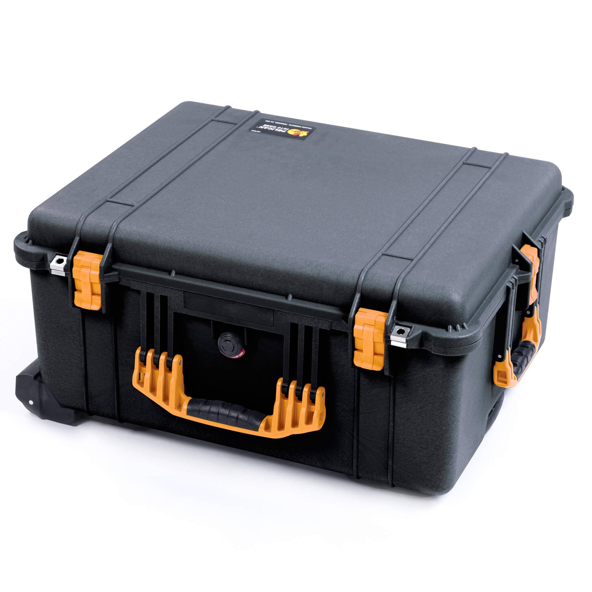 Pelican 1610 Case: Black with Yellow Handles - ColorCase