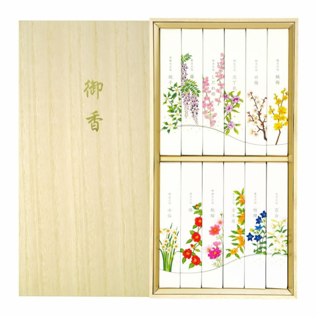 カメヤマ 名香 月の花 12種入【桐箱入り】 [CONCENT]コンセント