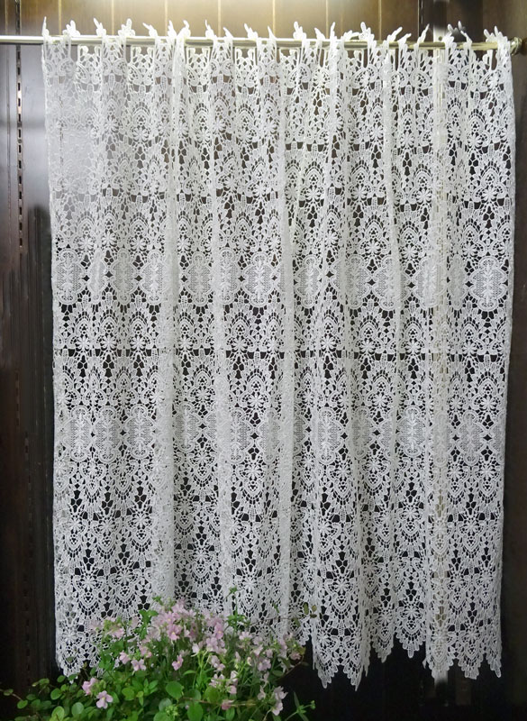 幅約120cmX丈約90cm】 真っ白『カフェカーテン』ヨーロッパの窓を