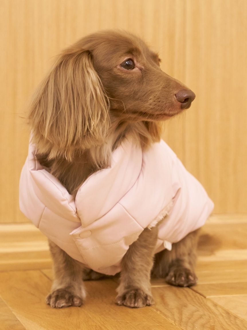 GELATO PIQUE 中綿ベスト 犬服 グレー Mクリスマス ショッパー gelato