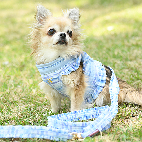 ONE OCTAVE（ワンオクターヴ）チェック柄フリルハーネス｜全2色 | 犬服