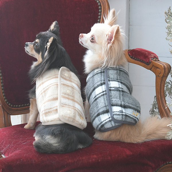 2025秋冬 ROPE PICNIC（ロペピクニック）チェック柄ボアベスト | 犬服