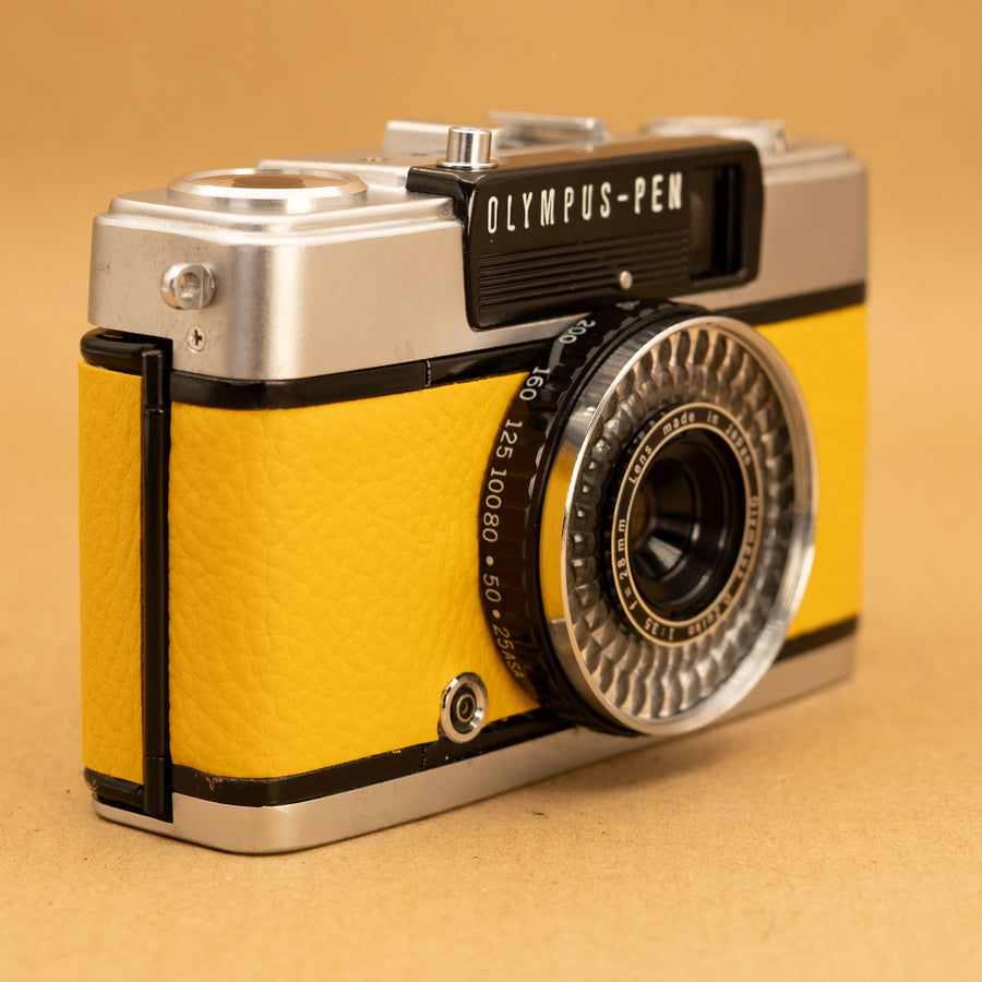 Yellow Olympus Pen EE-3 Half-frame 35mm Film Camera - Fully