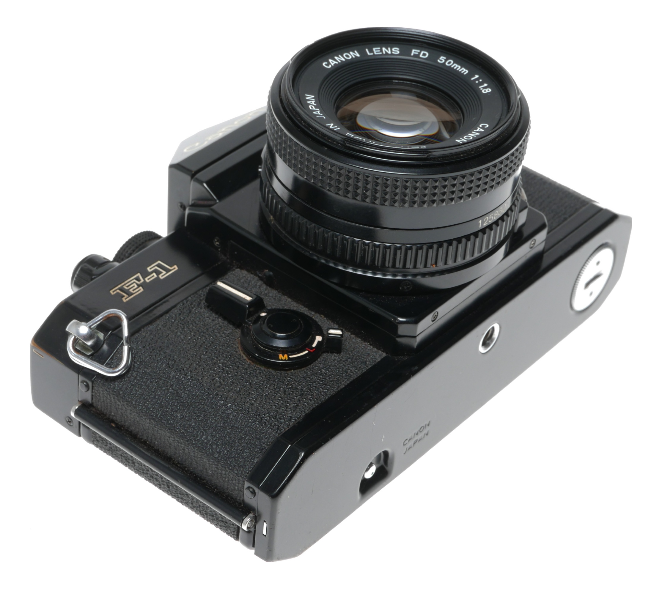 Canon F-1 SLR black 35mm film camera FD 1.8 F=50mm case cap set | eBay