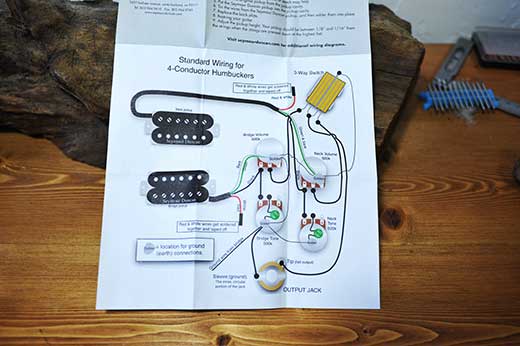 レスポールのピックアップをセイモアダンカンの「SH-6」に交換