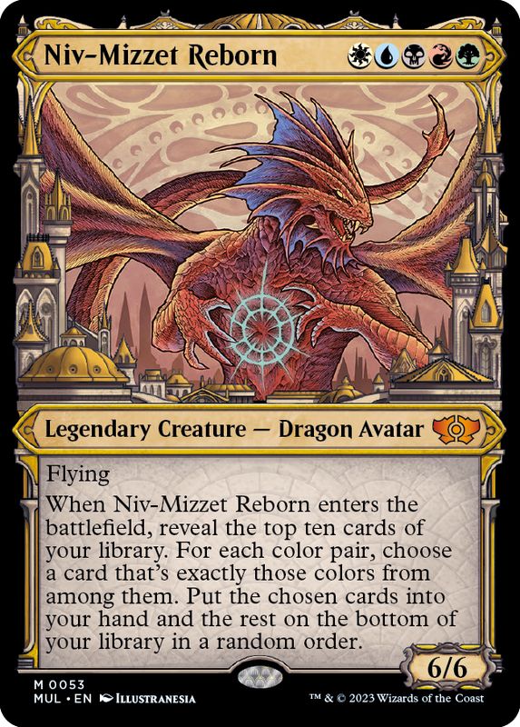 ダブルレインボウFOIL)ニヴ＝ミゼット再誕/Niv-Mizzet Reborn《英語