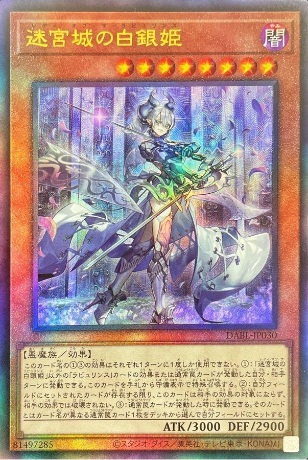 遊戯王 迷宮城の白銀姫 シークレット イラスト違い 2枚 遊戯王 OCG 迷