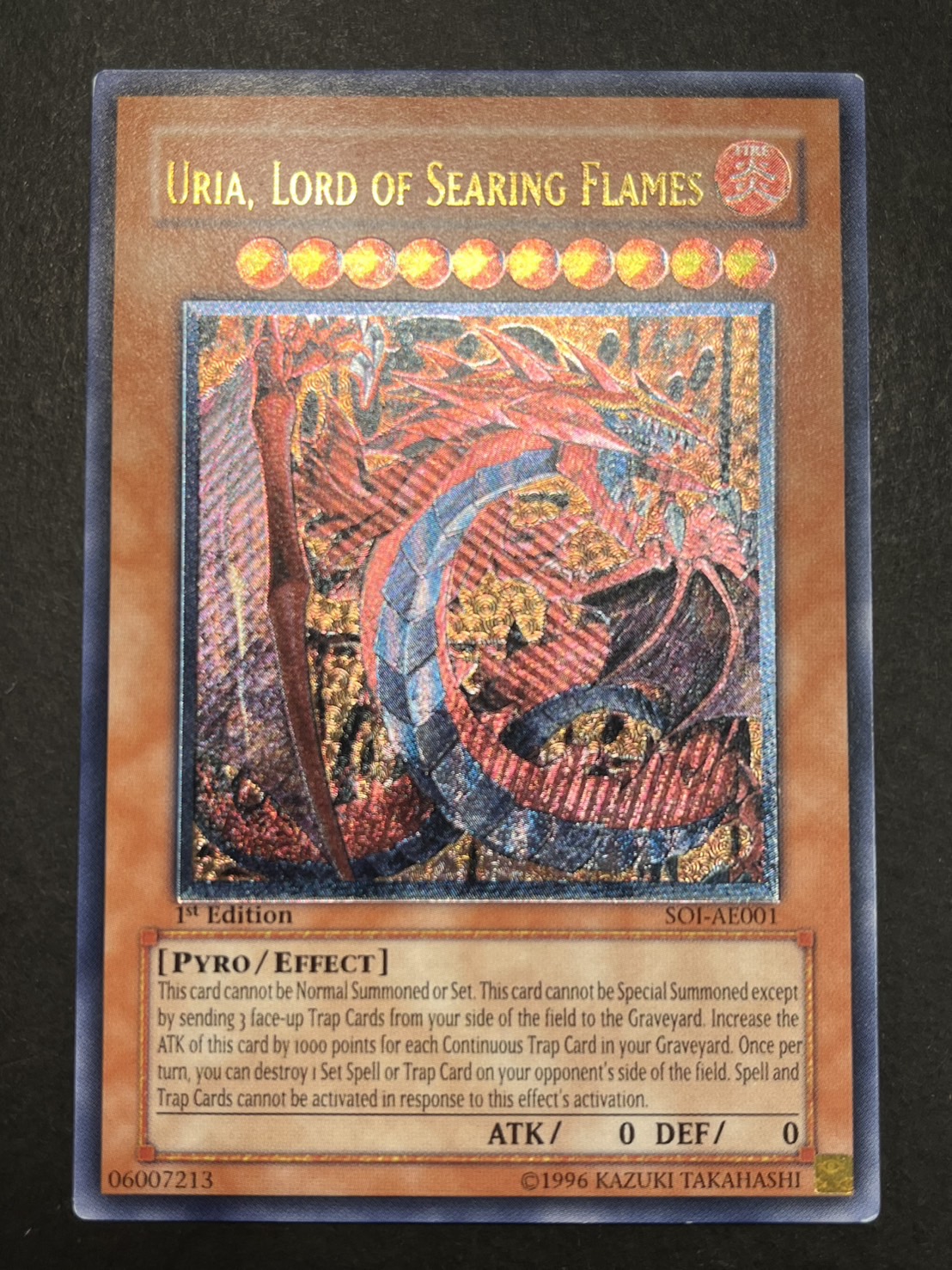 神炎皇ウリア レリーフ PSA10 遊戯王 SOI-JP001 PSA10】遊戯王 神炎皇