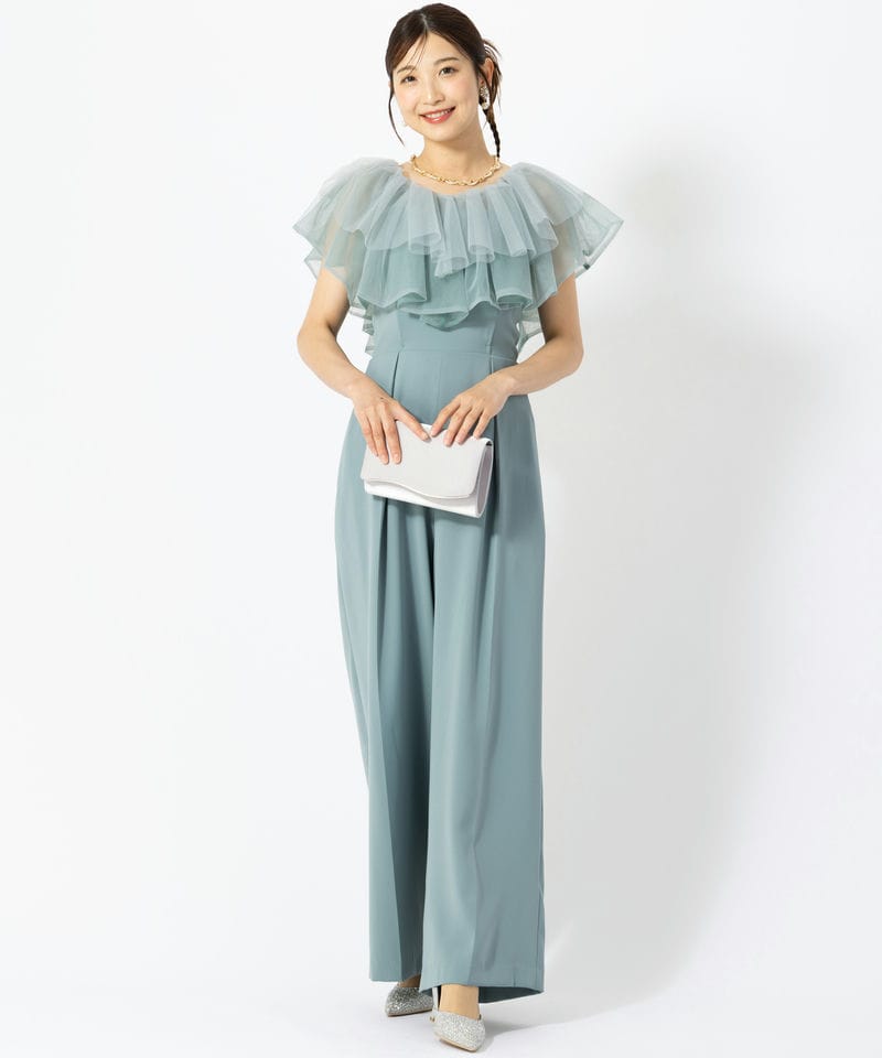 LAGUNAMOON ラグナムーン LADYチュールカラーベアパンツドレス ライト