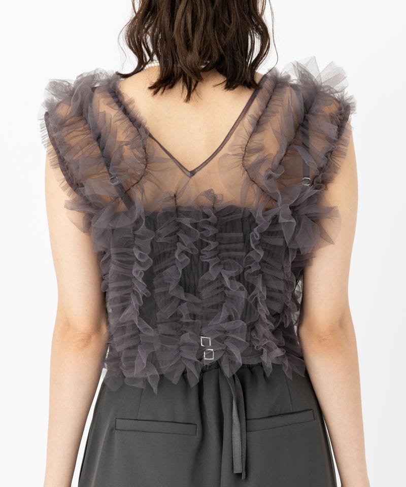 FRAY I.D フレイアイディー チュールブラウスセットベアコンビネゾン