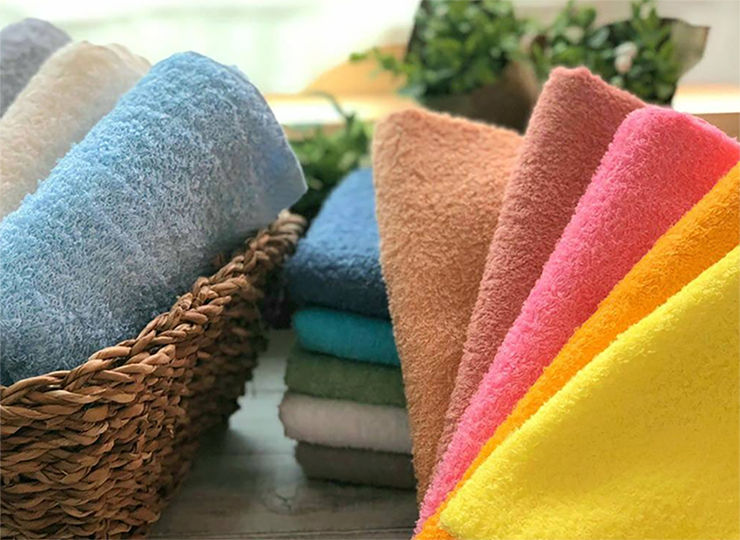 イエロー】≪大阪泉州産 柔らかく優しい肌触り≫20枚組 高級綿糸コーマ