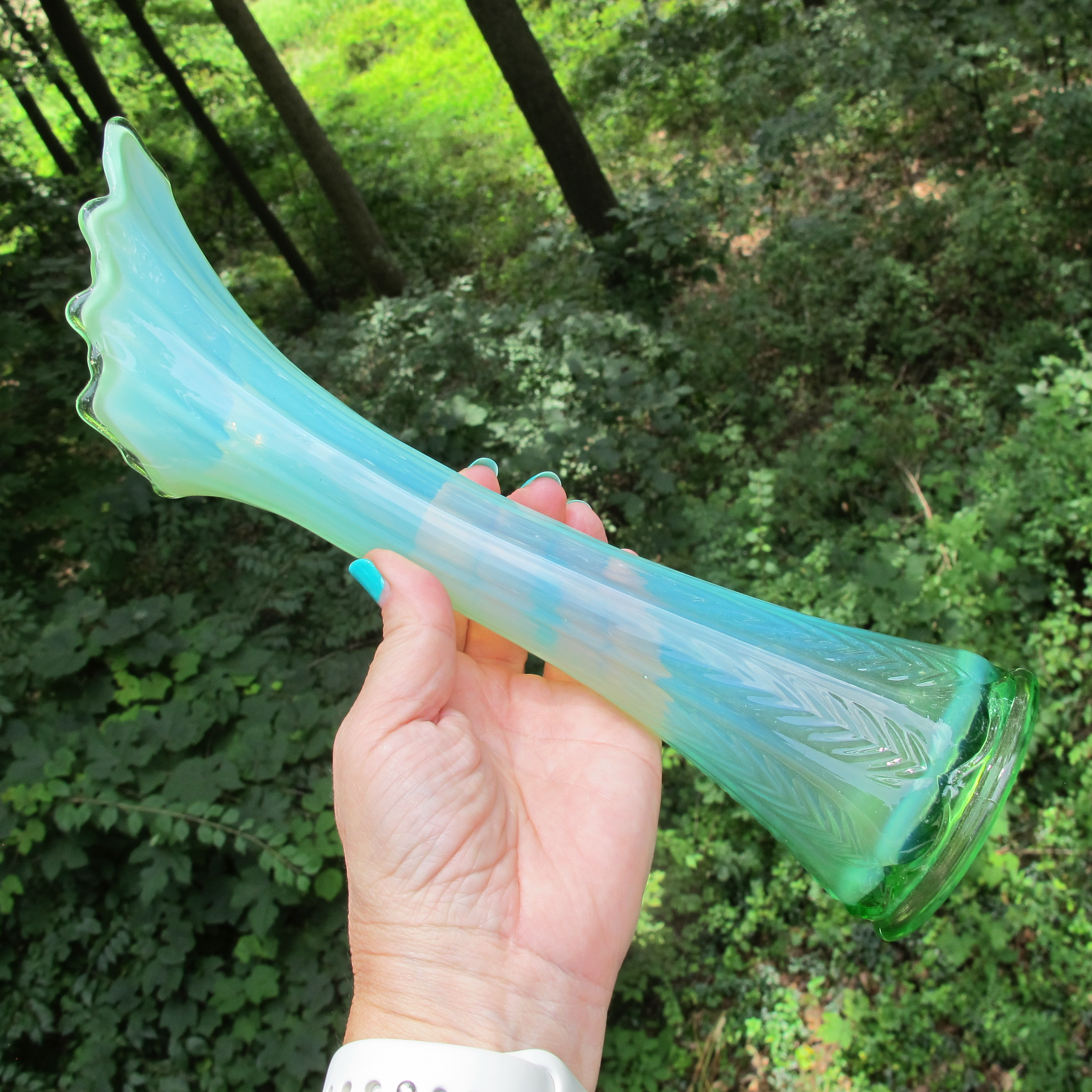 ジェファーソン グラス グリーンオパールセント フェントン 希少品