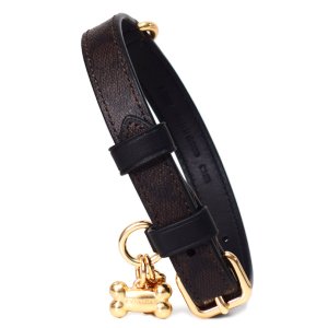 美品 COACH 小型犬用首輪 XS ピンク シグネチャー チャーム付き coach