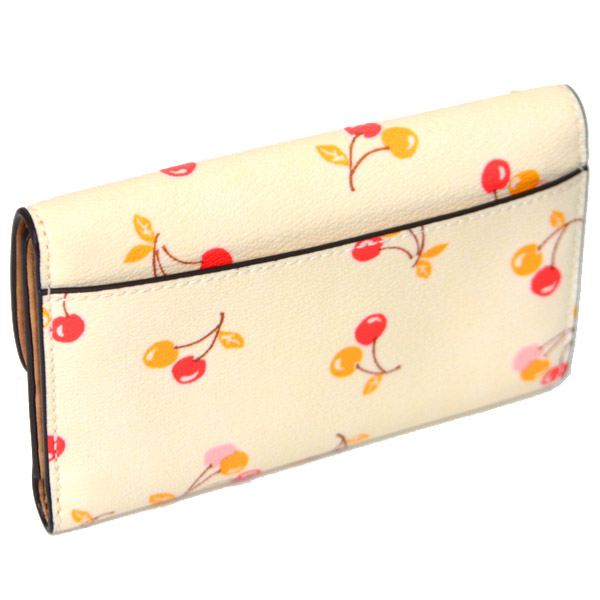 COACH チェリー柄 二つ折り財布 ネイビー COACH チェリー柄 二つ折り