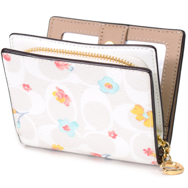 COACH】コーチ PVC レザー シグネチャー フローラル 花柄 スナップ