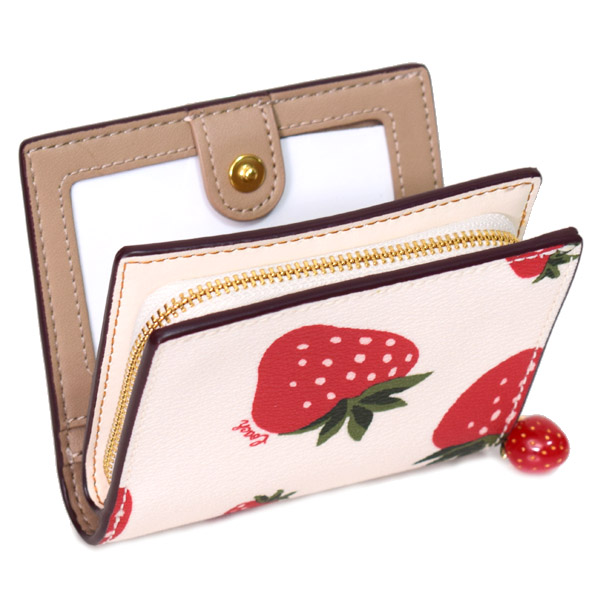 COACH】コーチ レザー ストロベリー 苺 いちご プリント チャーム
