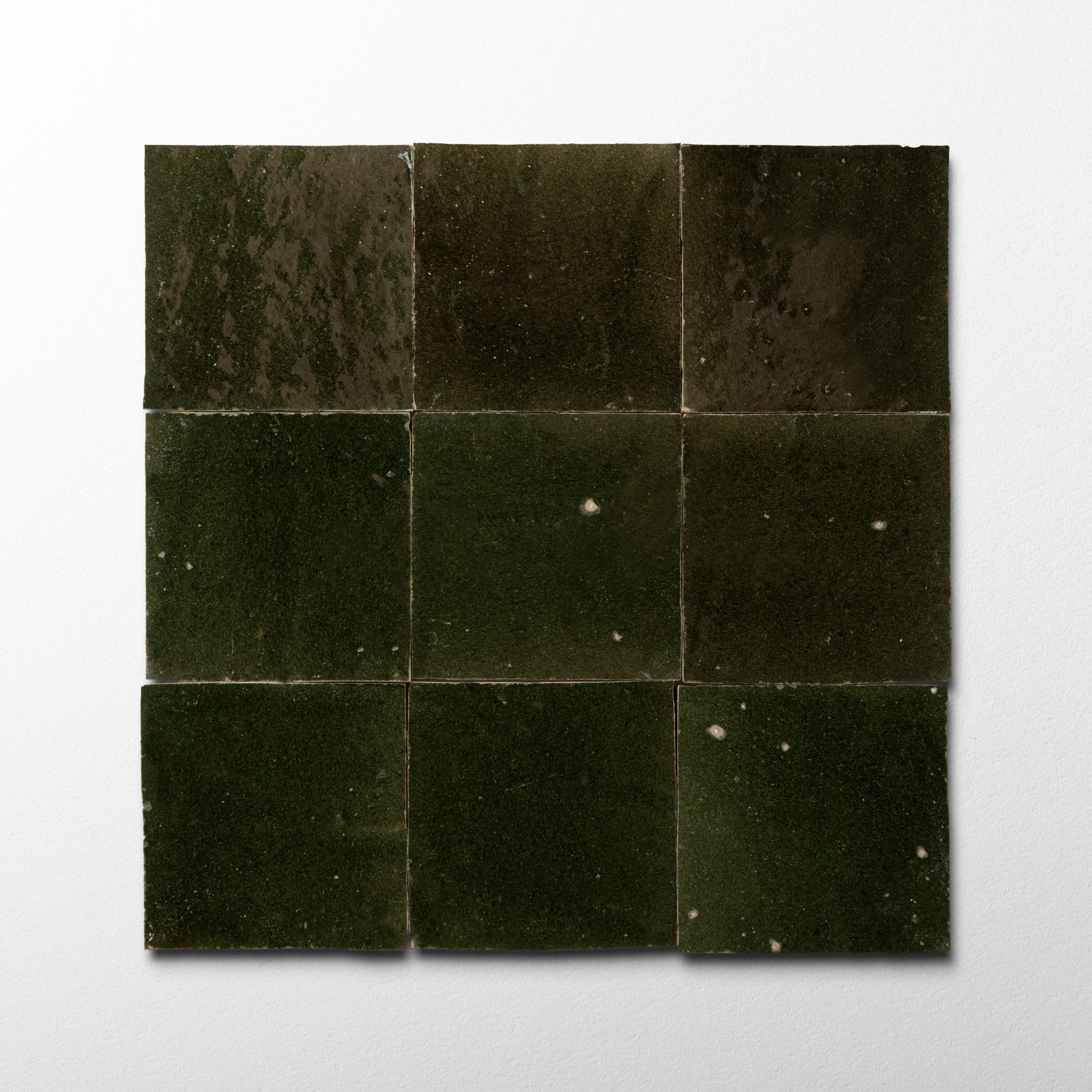 Handmade Moroccan Zellige 4x4 Kalamata Green Terracotta Tile