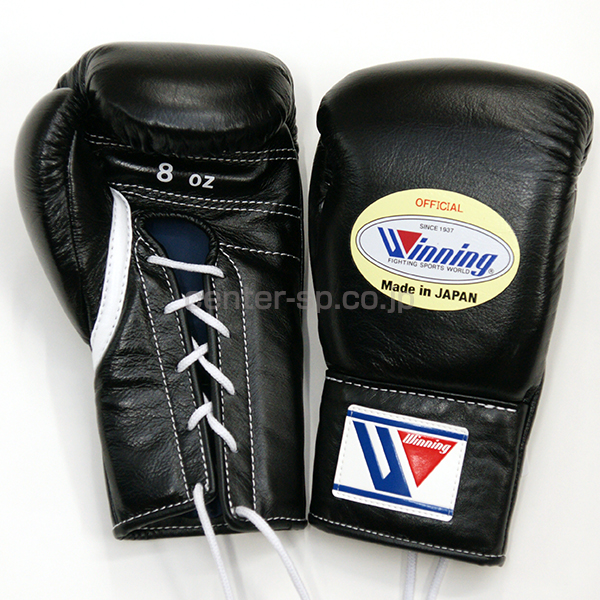 Winning ボクシンググローブ 8oz マジックテープ 式ブラック Winning