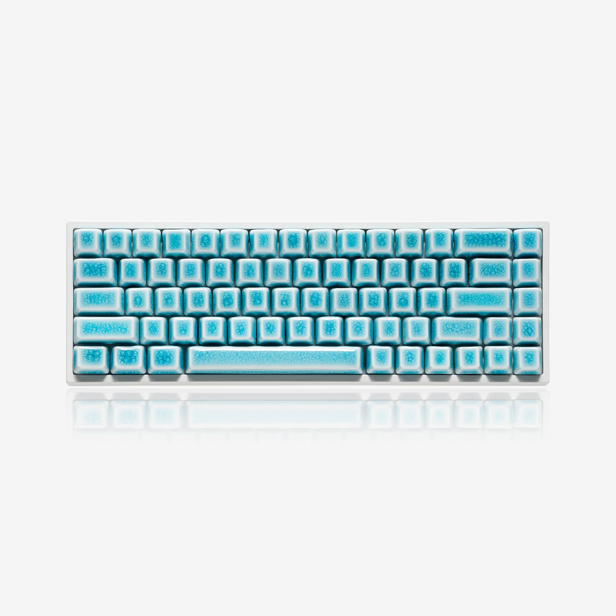 114 Keys Blue Crazed Ceramic Keycaps Set | Cerakey