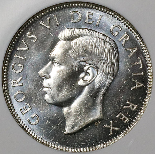 1949 NGC MS 64 Canada George VI 50 Cents Half Dollar Silver Coin