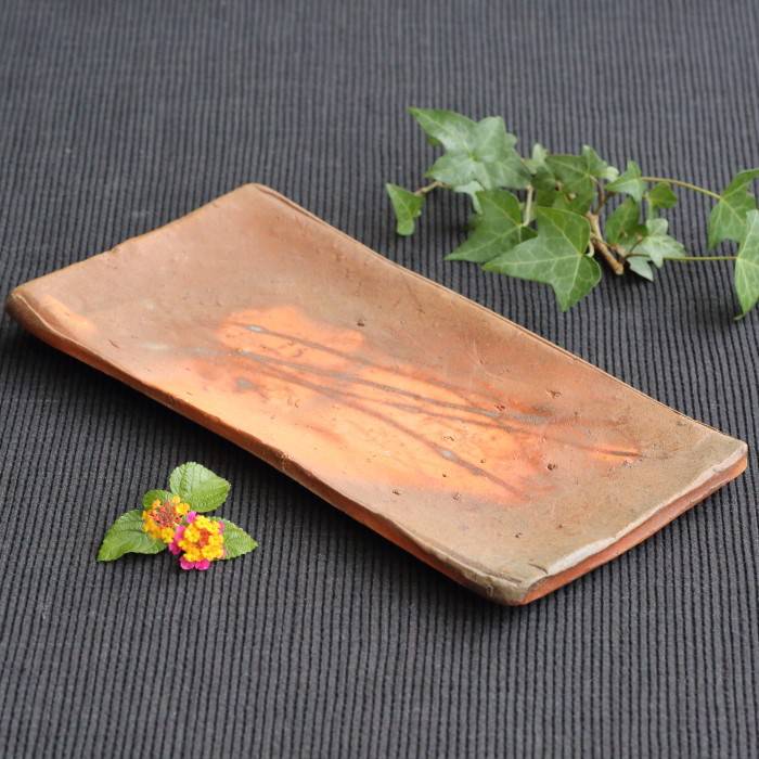 森本良信 長皿 備前焼の魚用皿 さんま皿 寿司皿