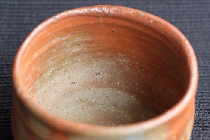 岡山県重要無形文化財 森陶岳 備前焼 金彩緋襷茶盌 合箱 抹茶碗 茶道具