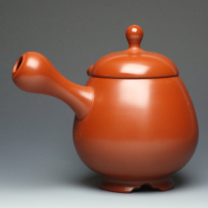 旧家蔵出 新品 常滑焼 吉川雪堂 吉川壺堂 合作 朱泥 急須 茶器 真作