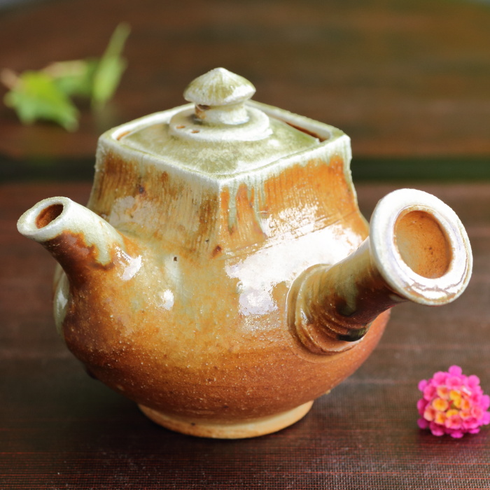 小島憲二 四方蓋伊賀急須 満容量520ml 穴窯焼成 ビードロの美しい伊賀