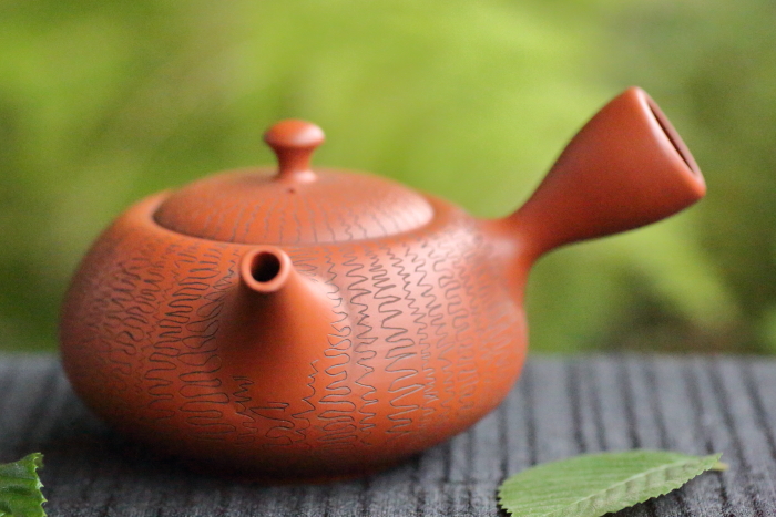 煎茶道具 常滑焼 小西洋平作 窯変泥 練込 茶器揃 共箱 M R5840 煎茶