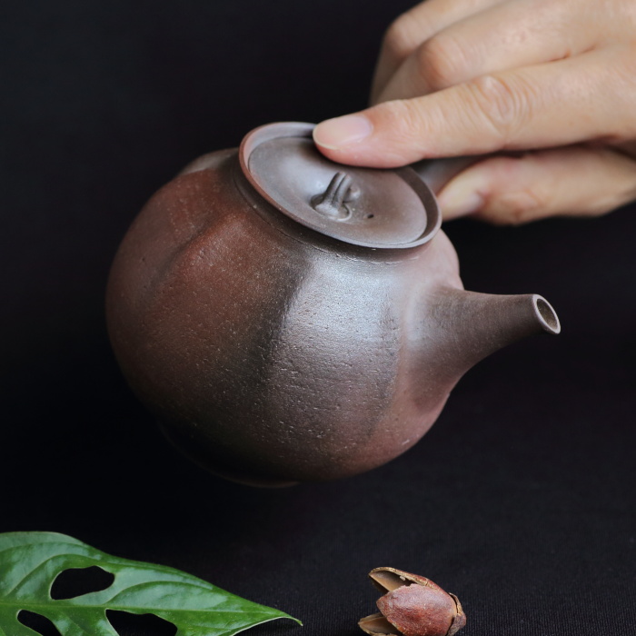 煎茶道具 常滑焼 小西洋平作 窯変泥 練込 茶器揃 共箱 M R5840 煎茶