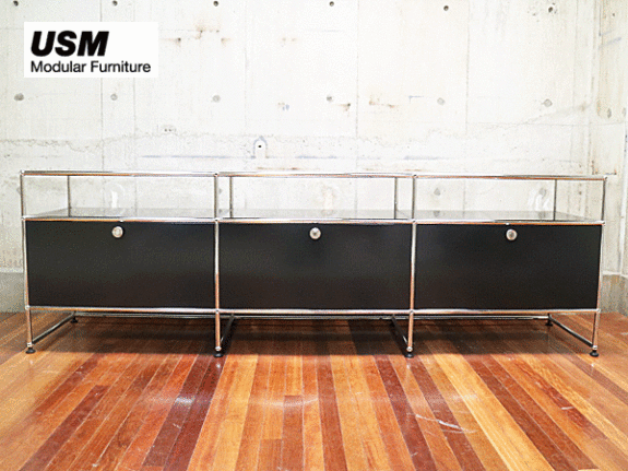 中古 USMハラー｜キャビネット テレビボード 2列2段 アントラサイト