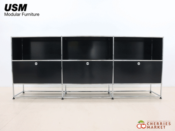 美品/USMハラー/haller/キャビネット/シェルフ/グラファイトブラック