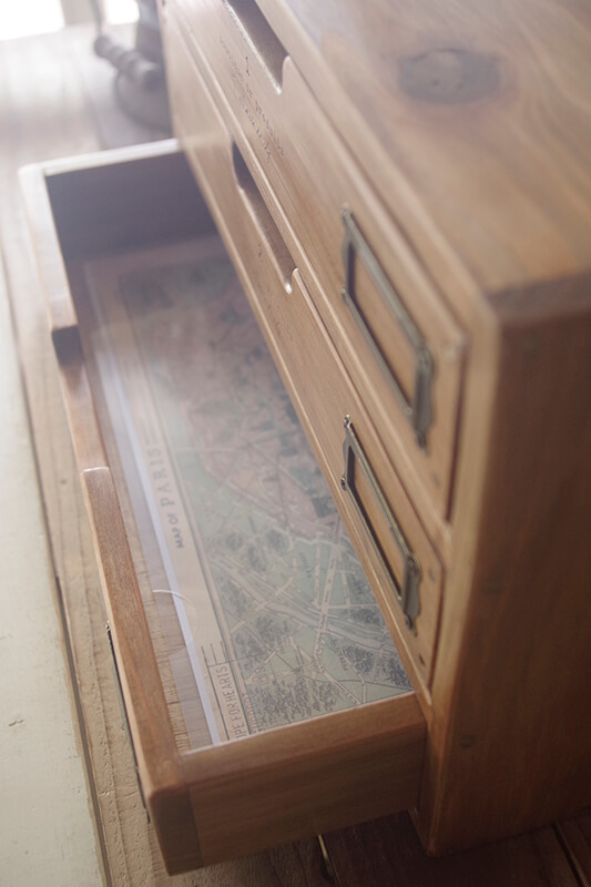 木製A4ファイルキャビネット｜ヴィンテージスタイルの木製レターケース