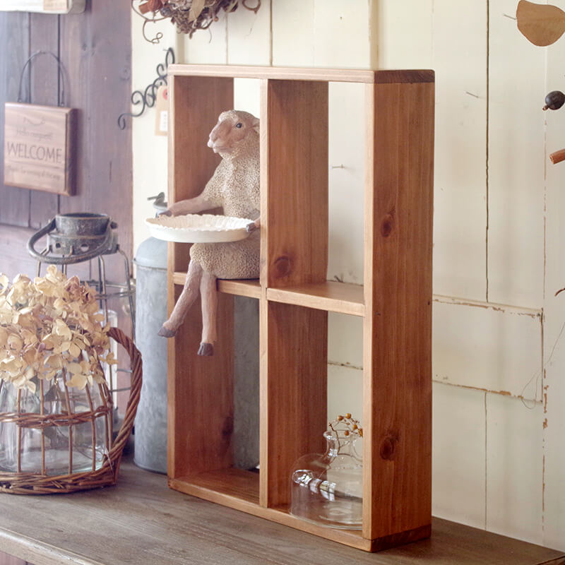 木製オープンシェルフ 6つの収納スペース 木製オープンシェルフ 6収納