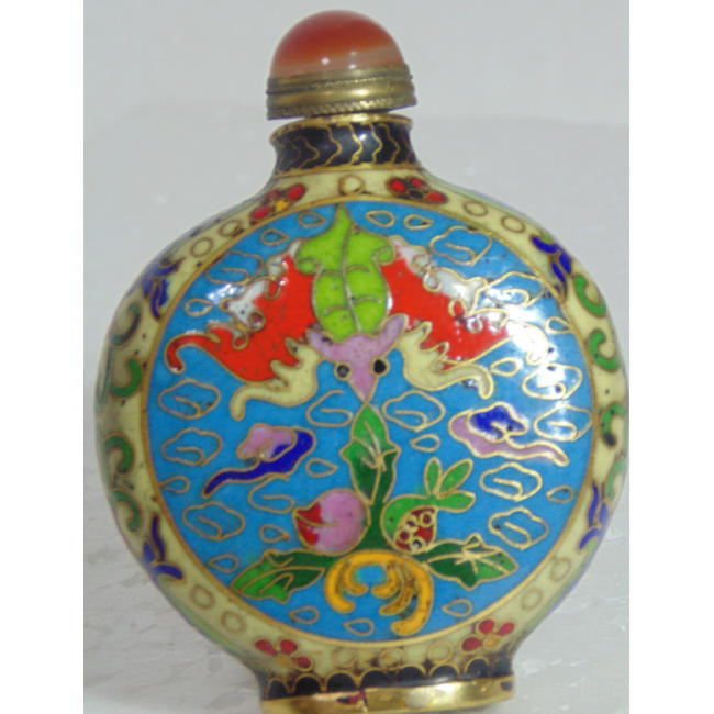 福祿壽乾隆年製銅胎掐金絲琺瑯鼻煙壺|中華古董文物博物館│CHINESE