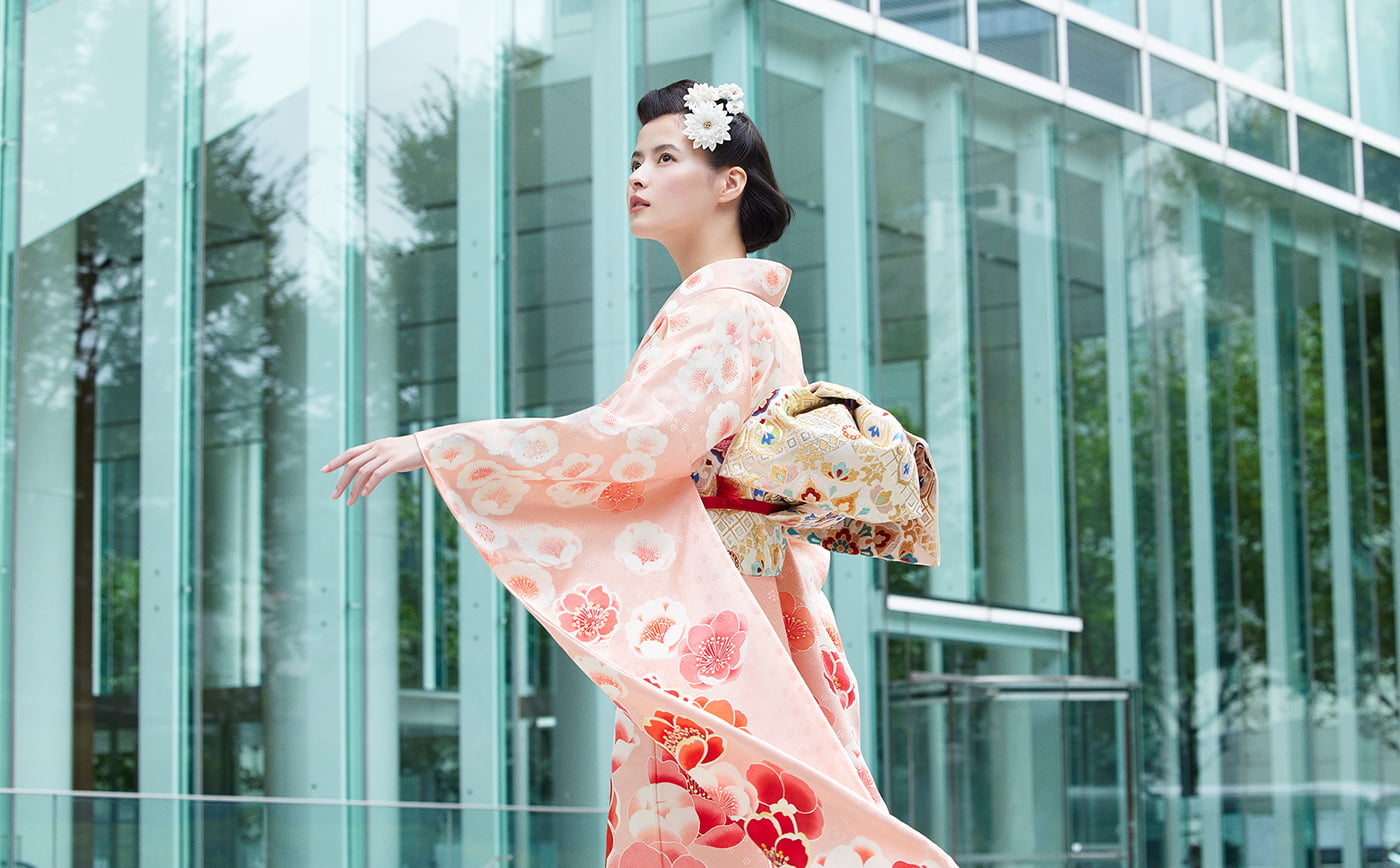 逸品 千總 赤地 刺繍 流水文 花 桐 振袖 川島織物 フルセット 松坂屋