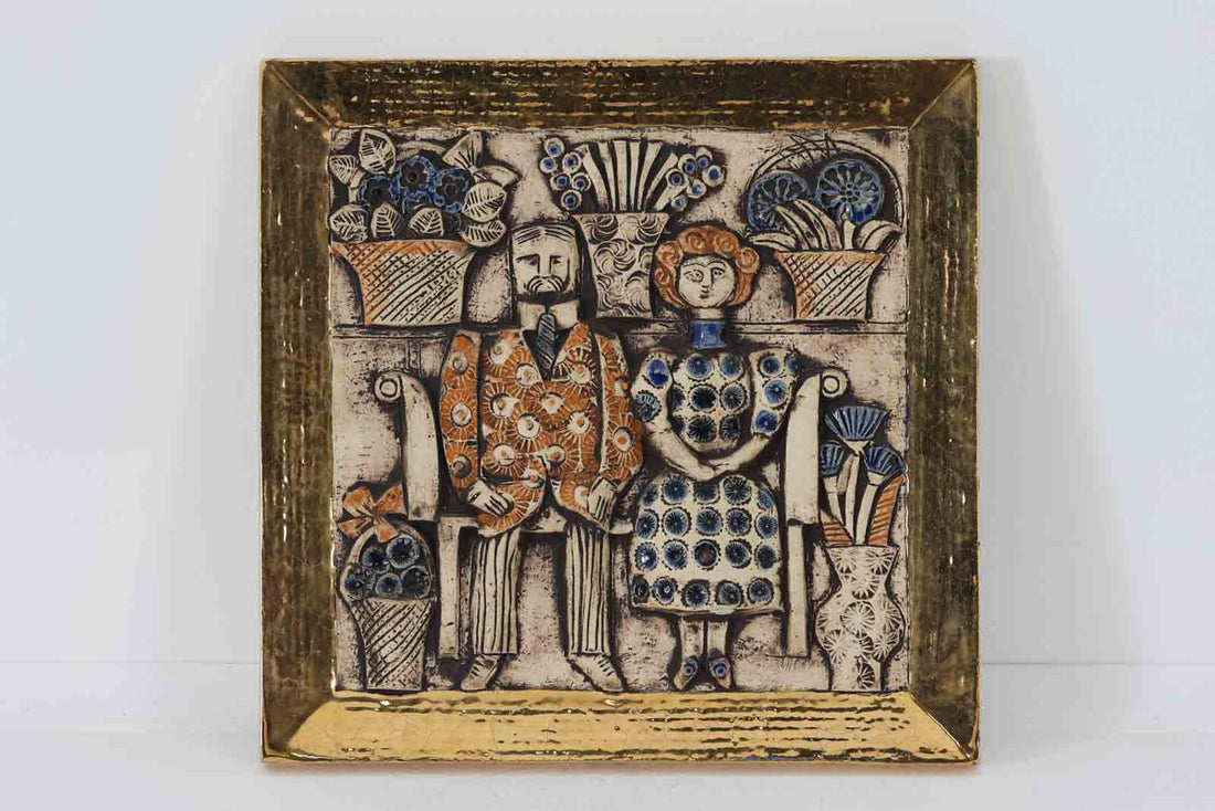 リサラーソン 陶板 繊維組合 スウェーデン ヴィンテージ Lisa Larson