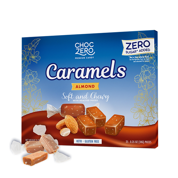 Gluten Free Caramel Nut Chews - No Sugar Added Candy, Keto