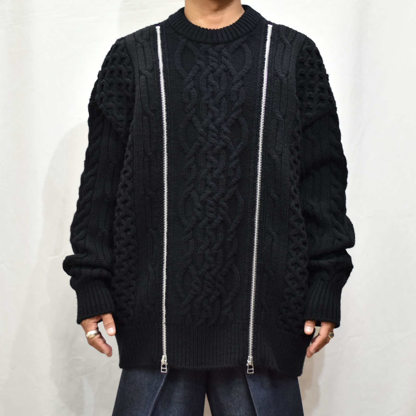 JOHNLAWRENCESULLIVAN - ZIPPED FISHERMAN KNIT SWEATER