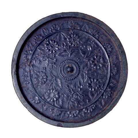 古銅 和鏡 双鳥紋 鏡 金工 古銅 和鏡 双鳥紋 鏡 金工 州浜菊花双鳥鏡