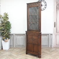 1940年頃 オーク材 イギリス アンティーク・コーナーキャビネット