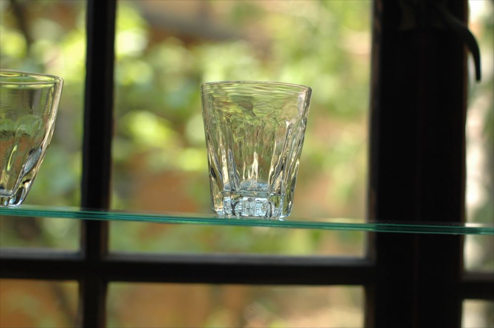 ウランガラス ミニ剣先コップ 五勺京都希少 ウランガラス ミニ剣先